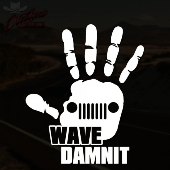 Vinyl Decal for Window - Jeep Wave - Picture 1 of 1